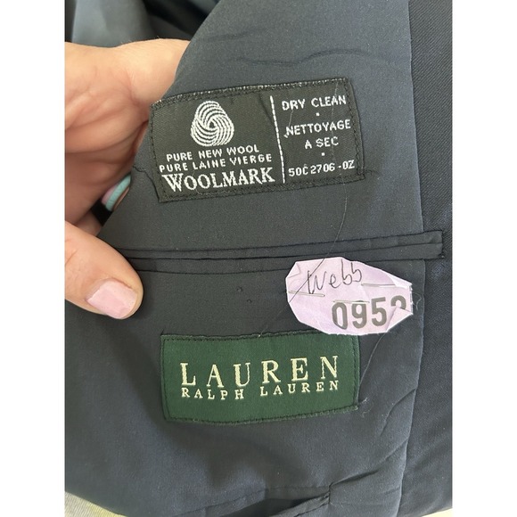 RALPH Lauren Blazer Jacket Men's Navy Woolmark sz aprox 40 made in Canada - Picture 11 of 11